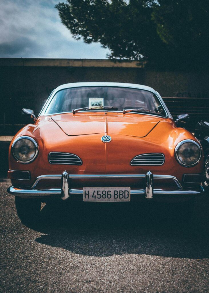 restored classic orange VW after paint correction